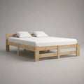 Struttura letto matrimoniale 160 x 200 cm in legno massello di pino naturale con sponde e rete a doghe struttura rettangolare